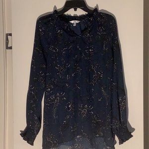 Time and Tru. 100% polyester. Blue cove paisley.